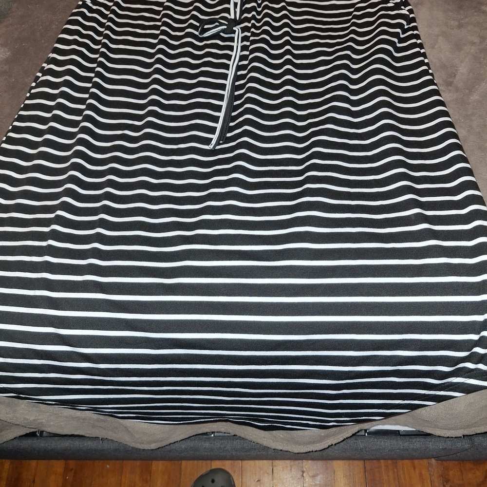 Black and White Striped Skirt